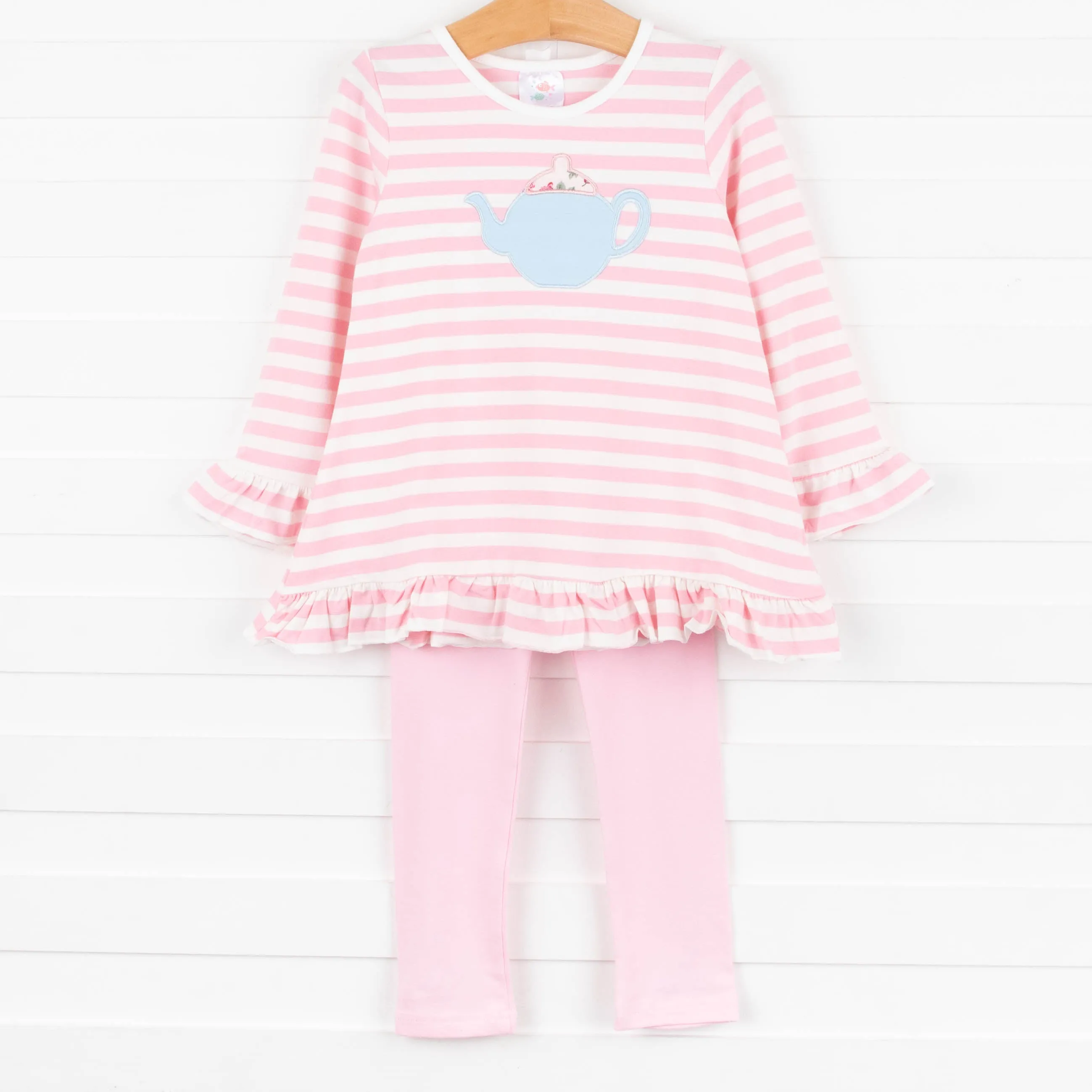 Tea Time Pink Striped Tunic Set