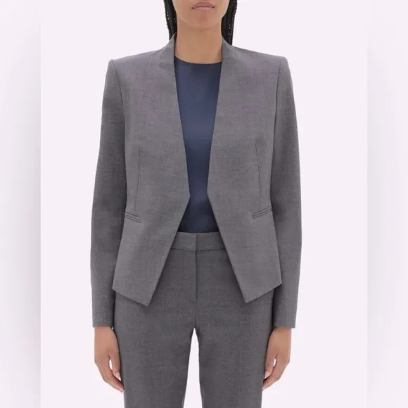 Theory Lindrayia grey wool blend blazer, size 10 in excellent condition!