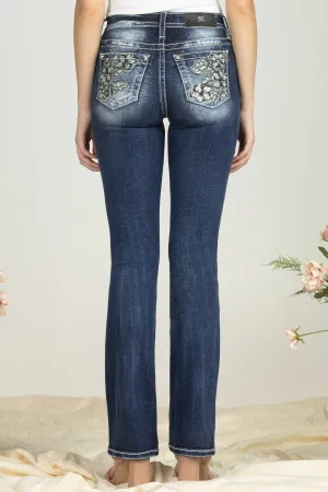 Three Flower Sequined Denim