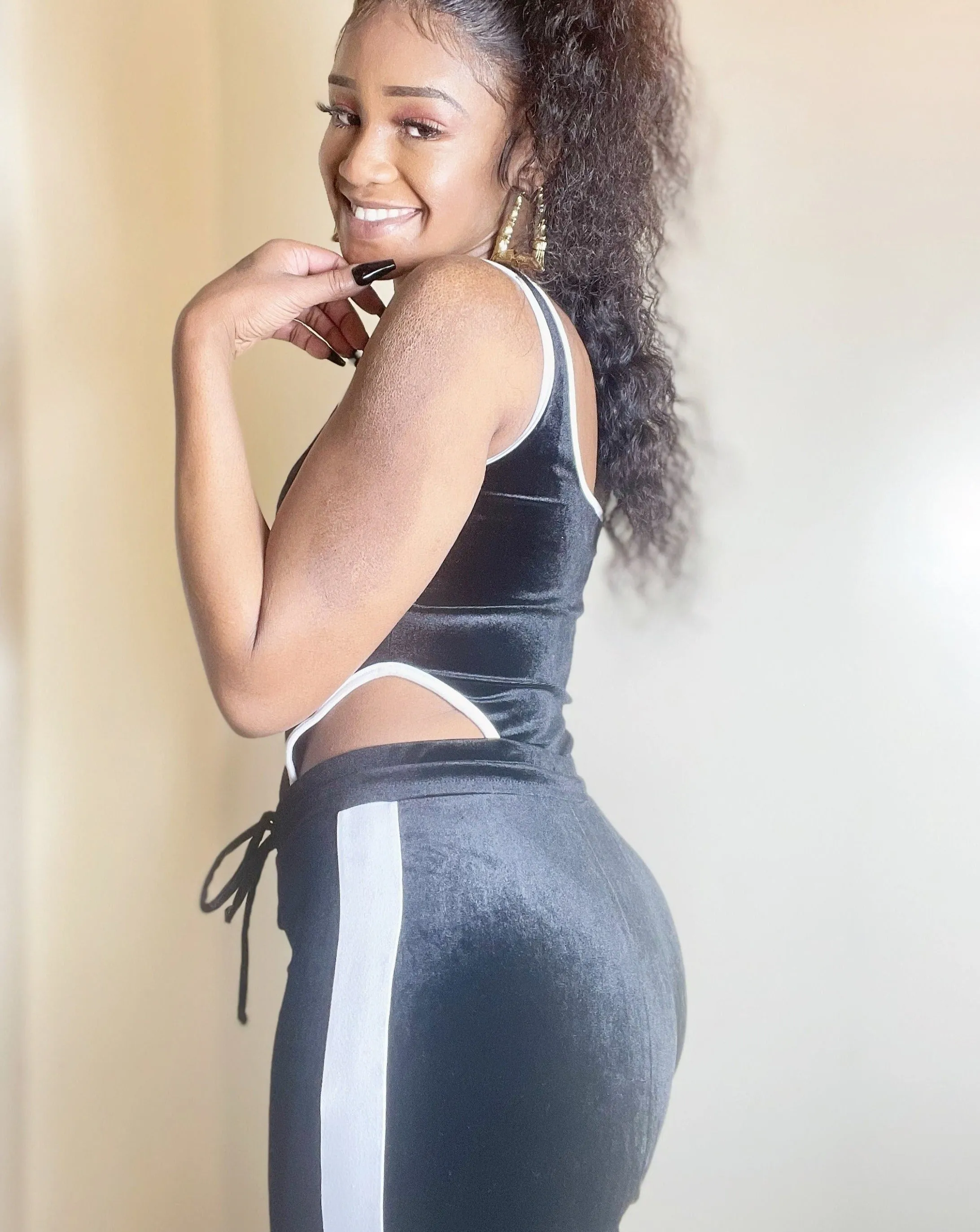 Two-piece Velour Bodysuit Jumpsuit