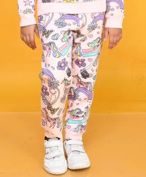 UNICORN BUTTERFLY GIRLS FLEECE JOGGER - PINK