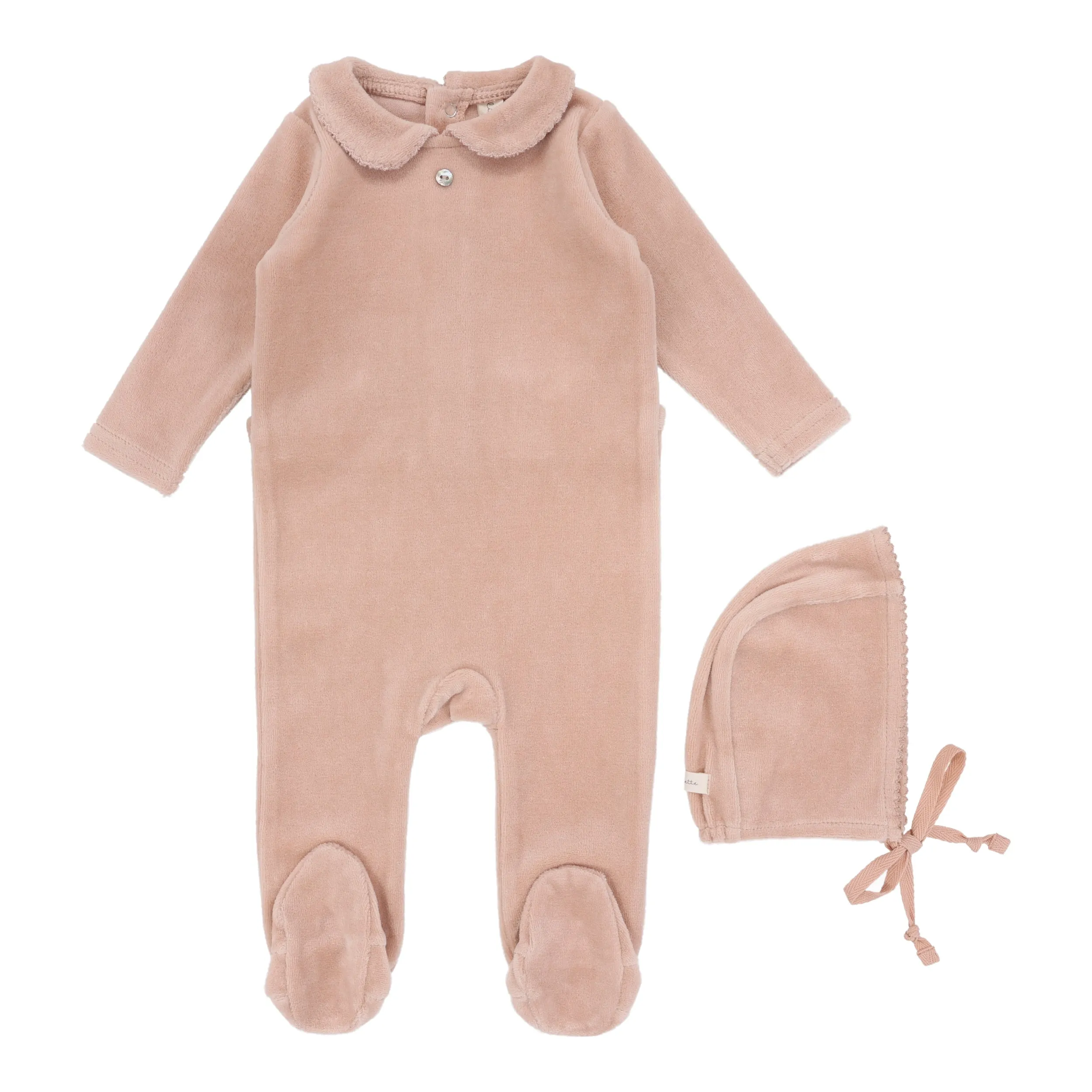 Velour Collar Footie Set