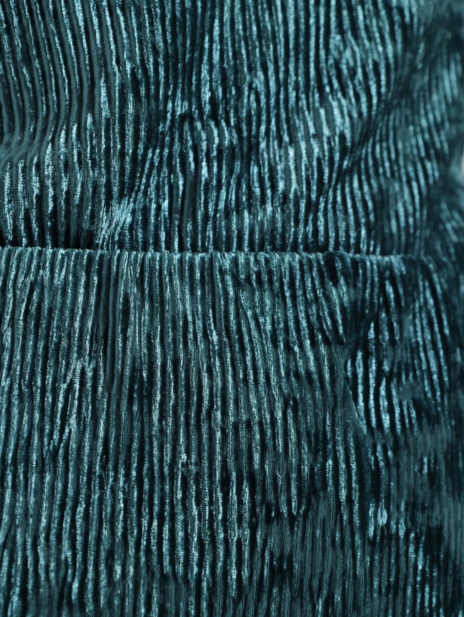 Velour Plisse Wide Leg Pant - Teal