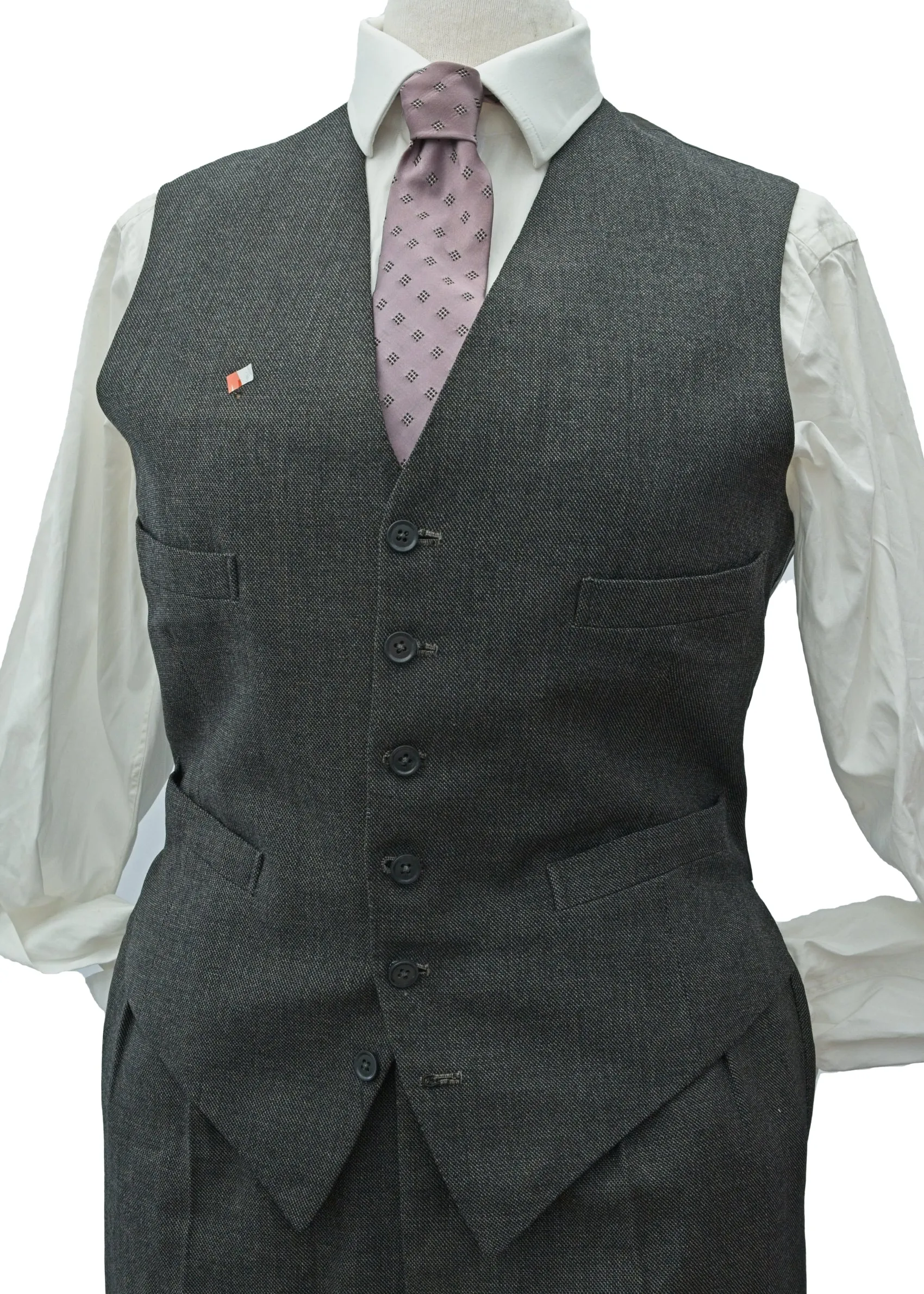 Vintage 1950s Men's Vintage Charcoal 3 Piece Suit 40”L