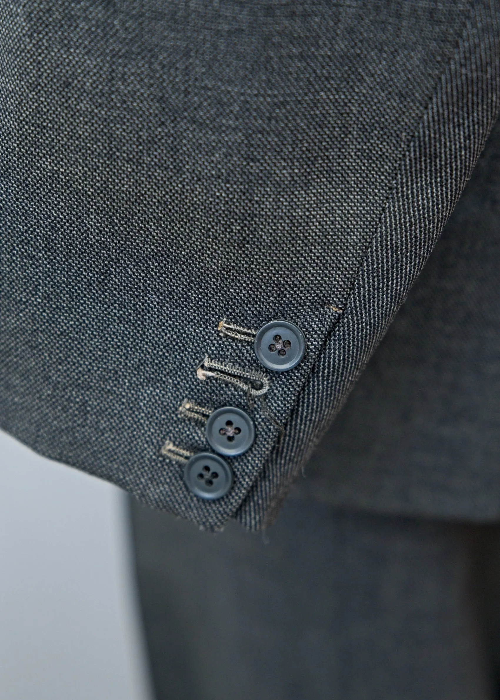 Vintage 1950s Men's Vintage Charcoal 3 Piece Suit 40”L