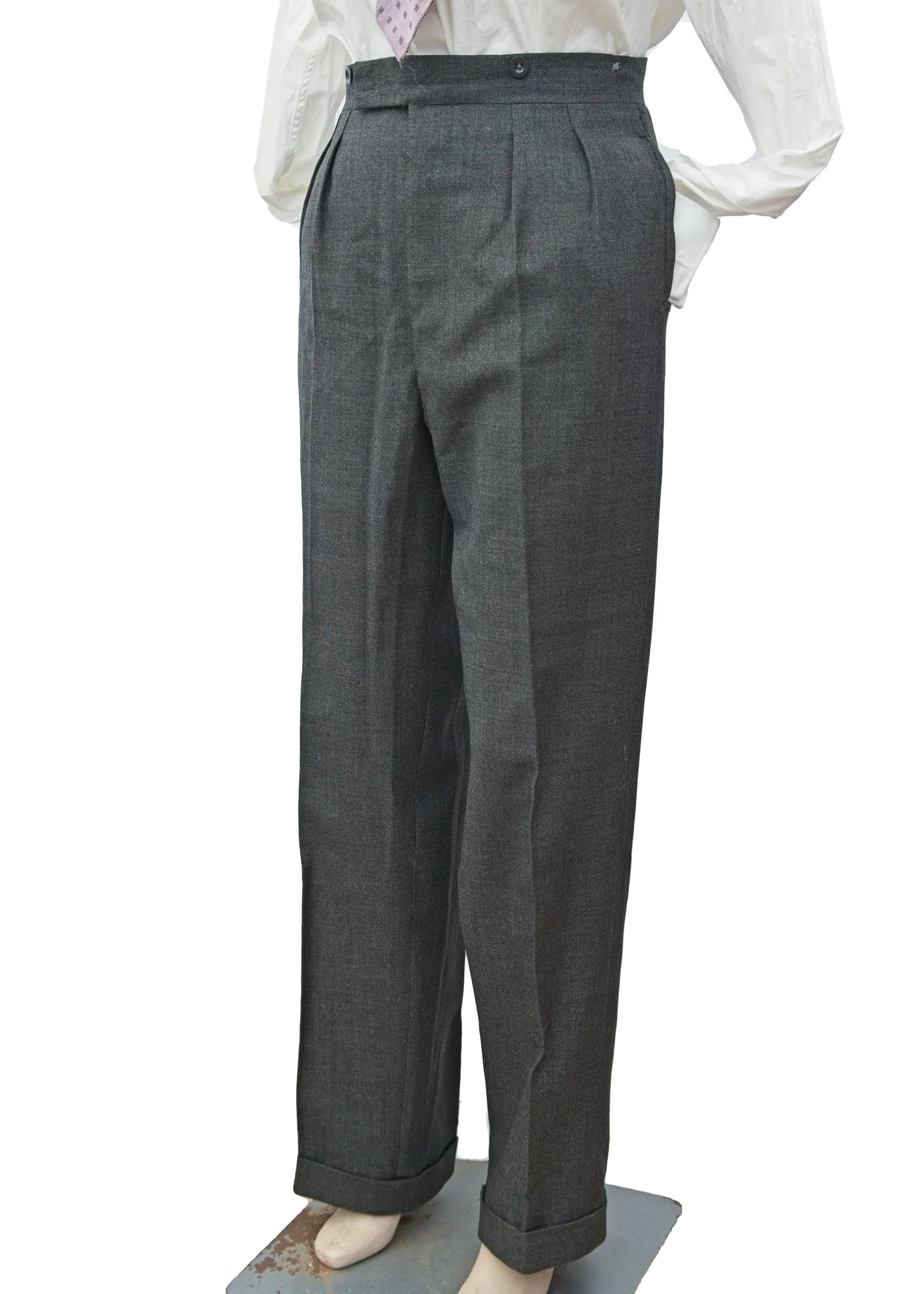 Vintage 1950s Men's Vintage Charcoal 3 Piece Suit 40”L