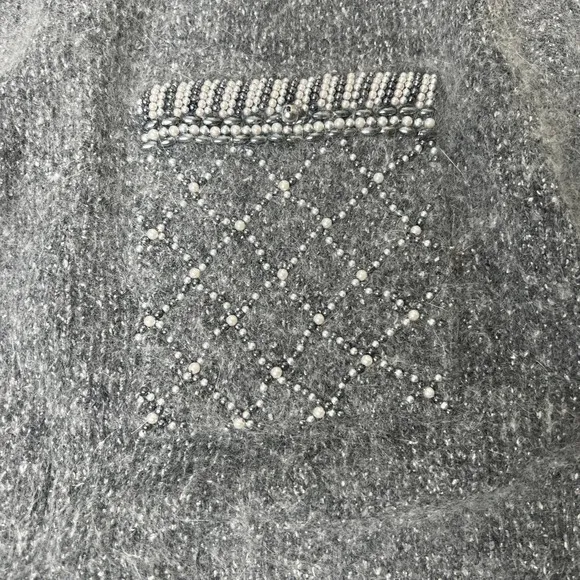 VINTAGE IB‎ Diffusion Silk Blend  Pearl Embellished Sweater Size Medium