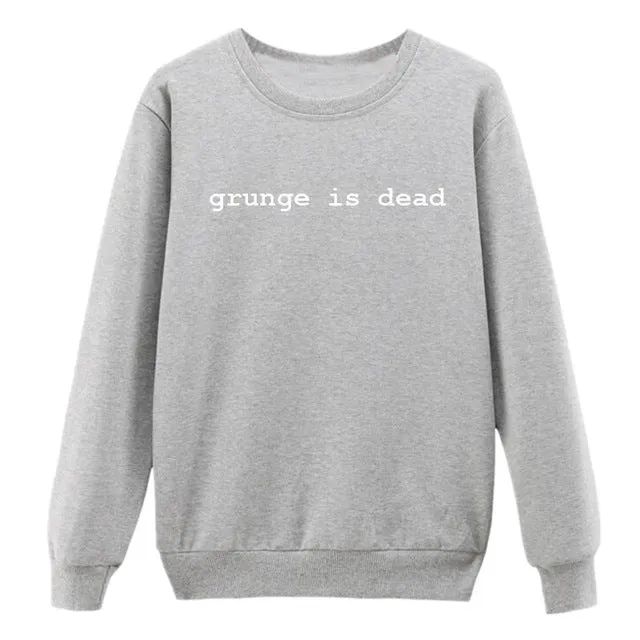 Vsenfo Hoodies Women Grunge Is Dead Kurt Cobain Nirvana 90s Rock Funny Sweatshirts Casual Pullover Crewneck Sweatshirt Moletom