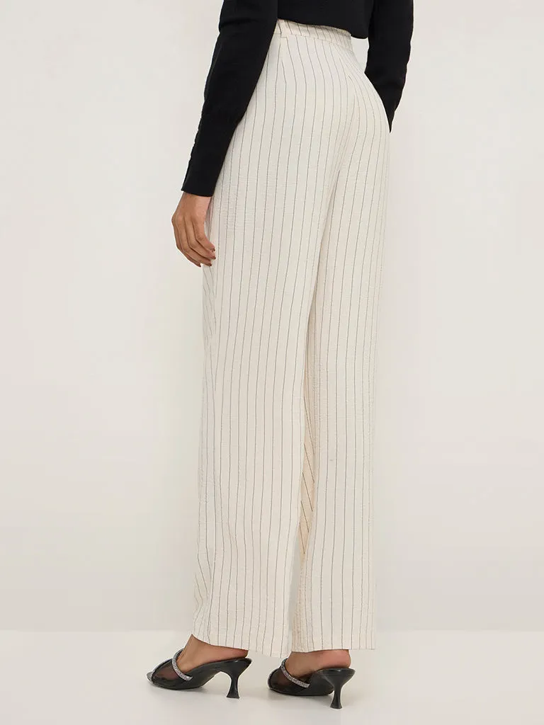 Wardrobe Off-White Pinstriped High-Rise Trousers