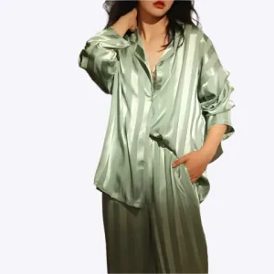 Waverley - Elegant Striped Quiet Woman's Pajama Set