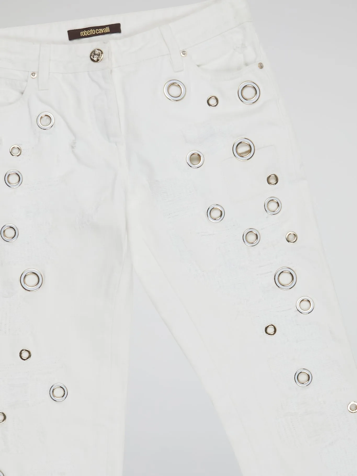 White Embellished Denim Jeans