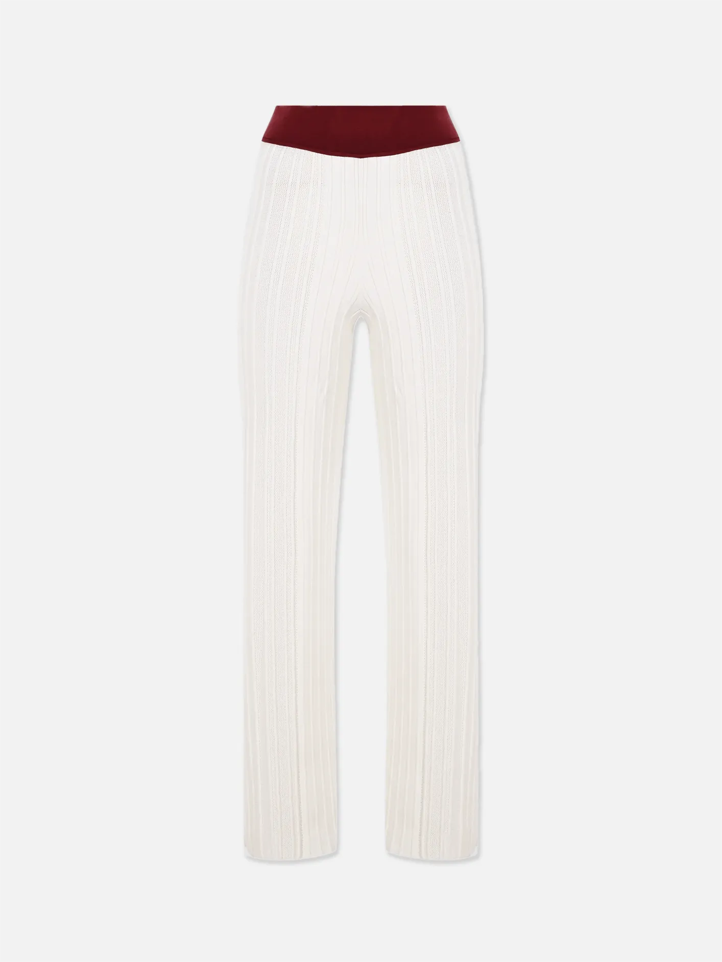 White Openwork Knitted Trousers
