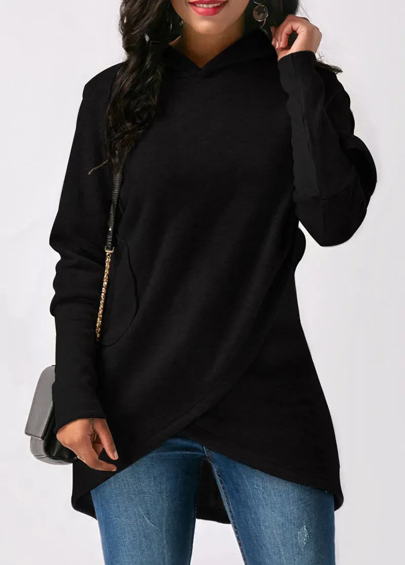 Women's Casual Solid Color Hoodie Sweatshirt
