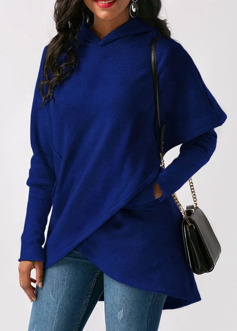 Women's Casual Solid Color Hoodie Sweatshirt