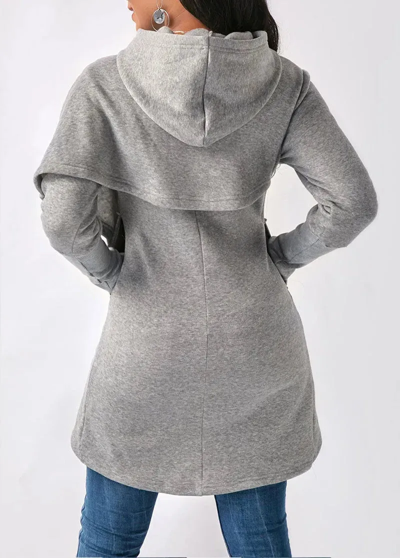 Women's Casual Solid Color Hoodie Sweatshirt