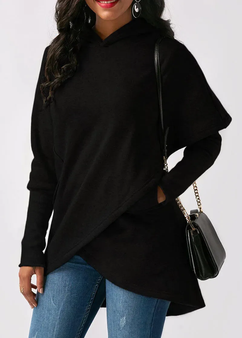 Women's Casual Solid Color Hoodie Sweatshirt
