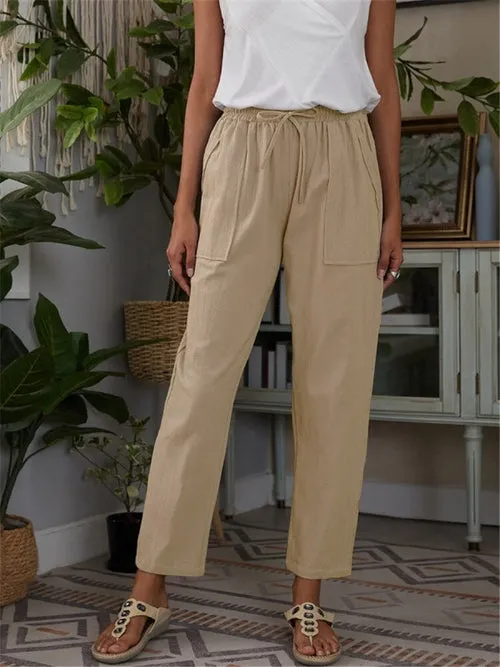 Women's Fashion Lace Up Long Trousers