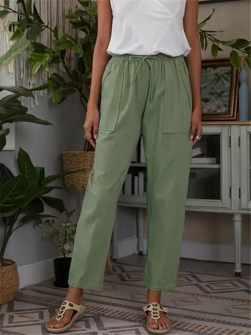Women's Fashion Lace Up Long Trousers
