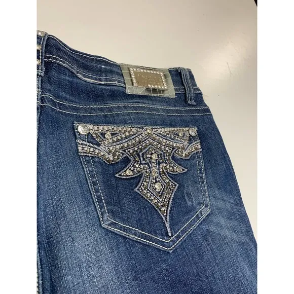 Womens Grace in LA Embellished Jeans NWT size 11‎ Skinny Fit  M16