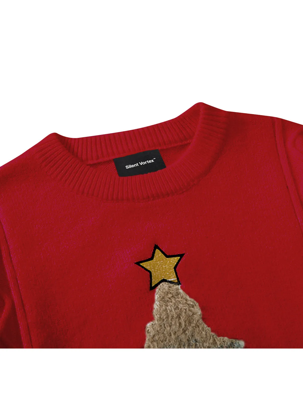 Women's Oversized Christmas Tree Graphic Crewneck Sweater Vintage Xmas Holiday Knitted Pullovers Top