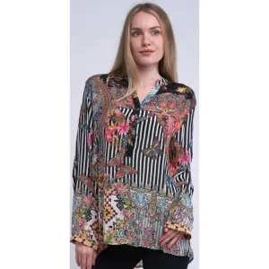 Women's Shana Apparel V-Neck Blouse Stripe Multi