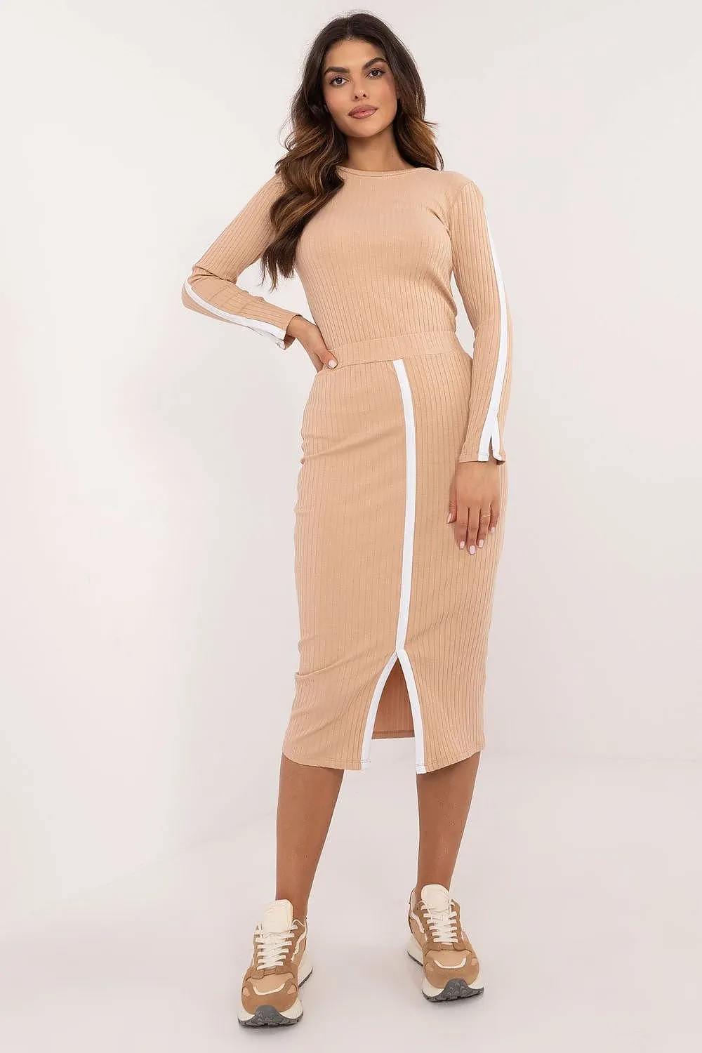 Women's striped fabric skirt set