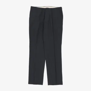 Wool Linen Pinstriped Trousers