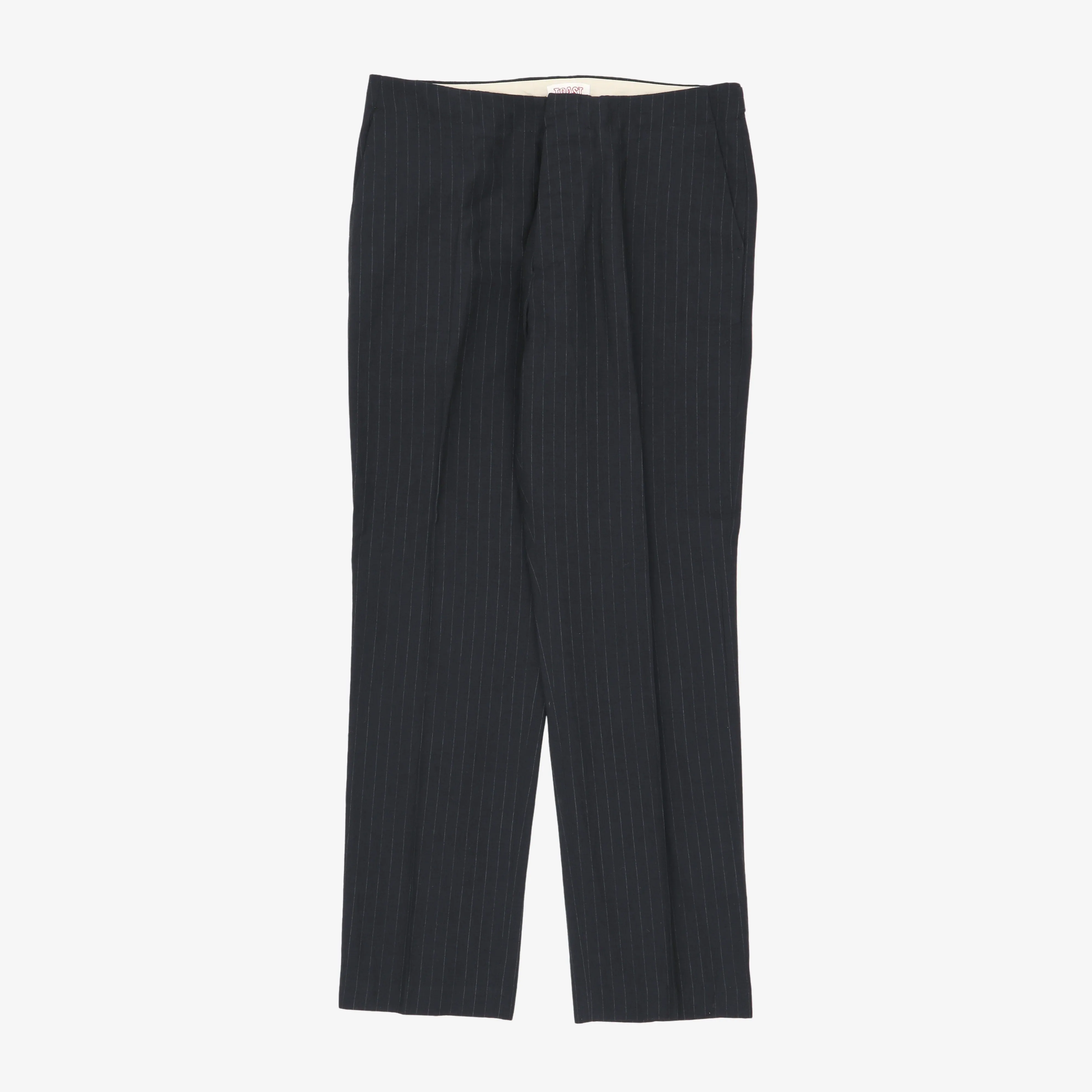 Wool Linen Pinstriped Trousers