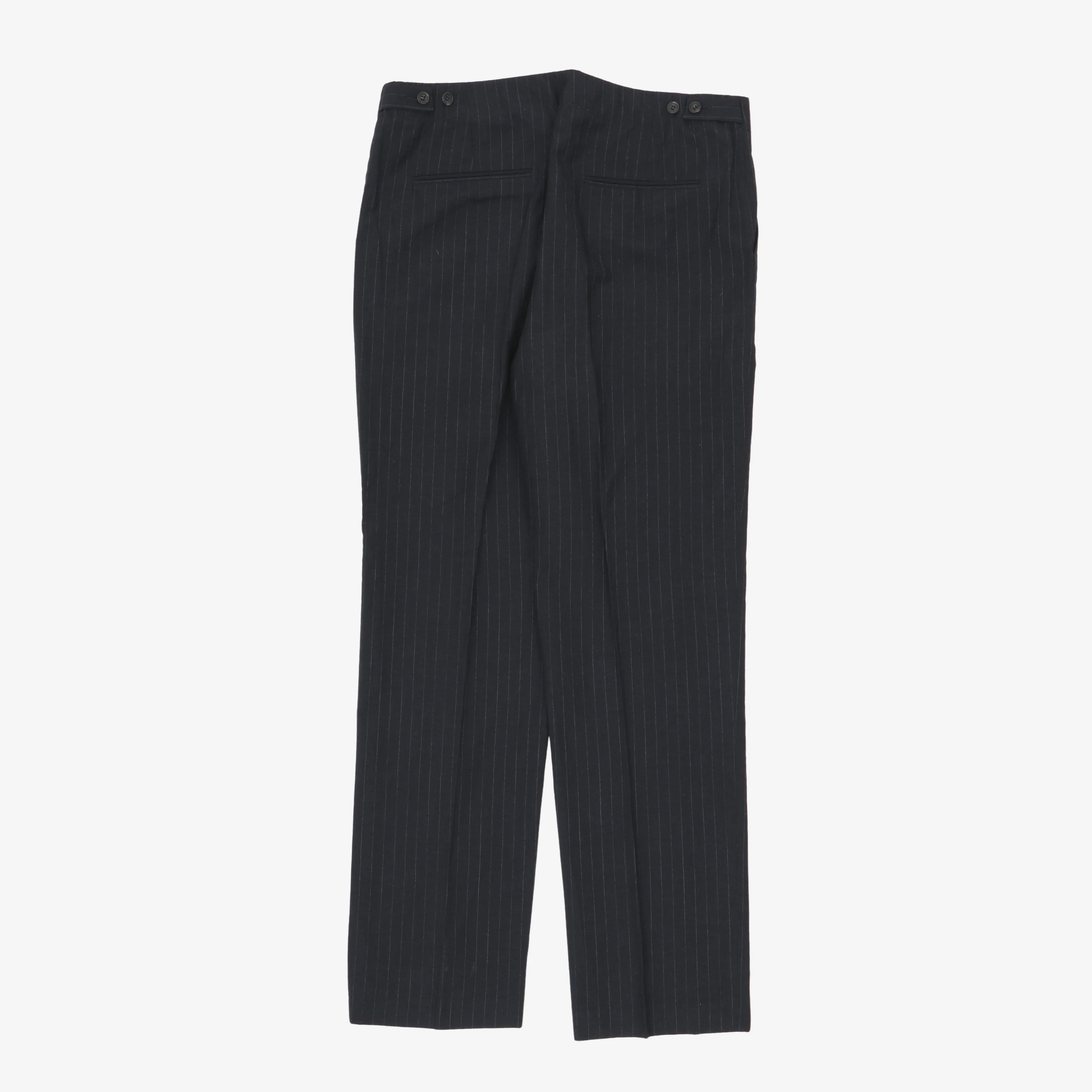 Wool Linen Pinstriped Trousers