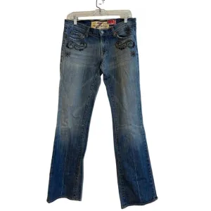 Y2K Vintage 7 FOR ALL MANKIND x GREAT CHINA WALL Embellished Jeans Size 10