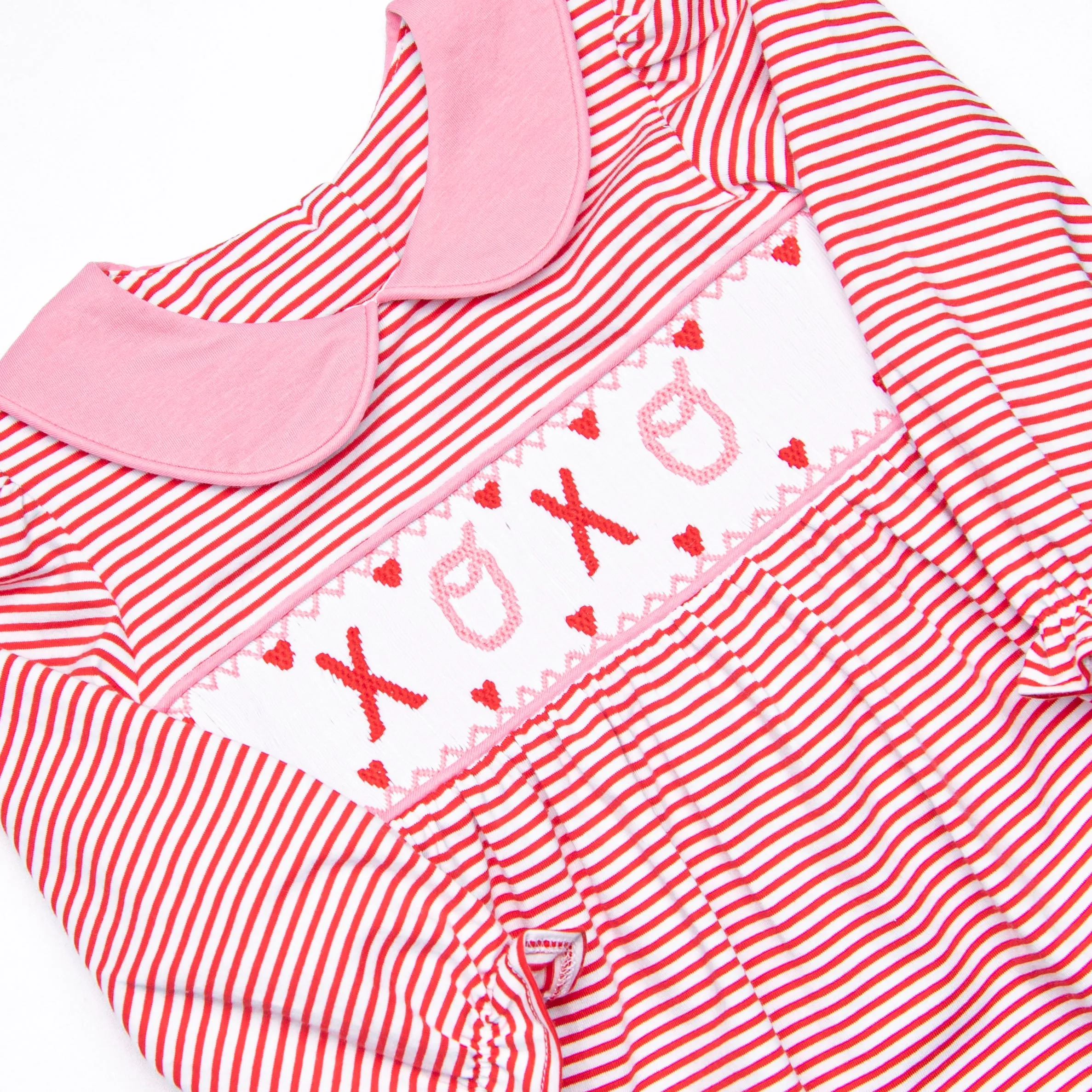 Yours Truly Collared Smocked Legging Set, Red