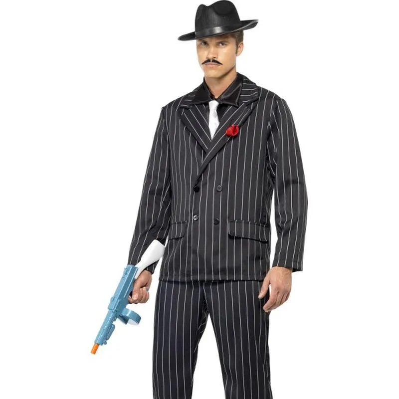 Zoot Suit Costume Adult Black White Pinstripe Gangster